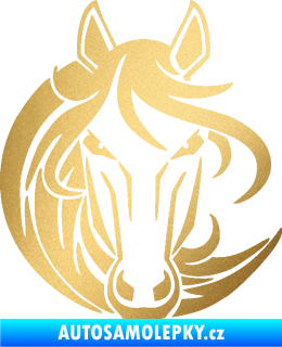 Samolepka Kůň 043 levá zlatá metalíza