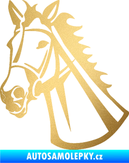 Samolepka Kůň 044 levá zlatá metalíza