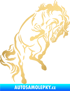 Samolepka Kůň 047 pravá zlatá metalíza