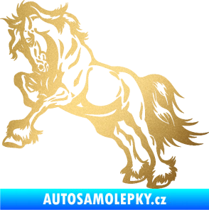 Samolepka Kůň 055 levá zlatá metalíza