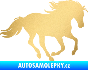 Samolepka Kůň 071 pravá běžící zlatá metalíza
