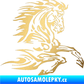 Samolepka Kůň 074 pravá zlatá metalíza