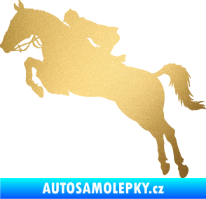 Samolepka Kůň 076 levá parkur zlatá metalíza