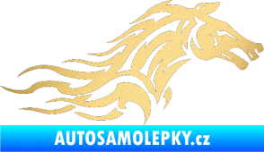 Samolepka Kůň 078 pravá zlatá metalíza