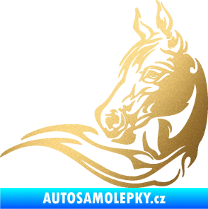 Samolepka Kůň 085 levá zlatá metalíza