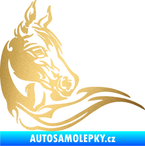 Samolepka Kůň 085 pravá zlatá metalíza