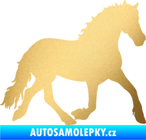 Samolepka Kůň 088 pravá zlatá metalíza
