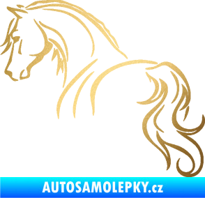 Samolepka Kůň 104 levá zlatá metalíza