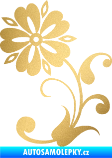 Samolepka Květina dekor 001 levá zlatá metalíza