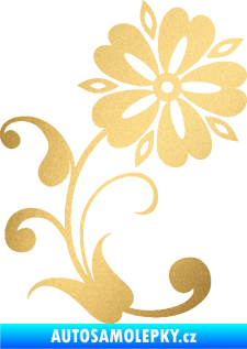 Samolepka Květina dekor 001 pravá zlatá metalíza
