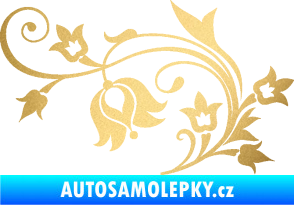 Samolepka Květina dekor 002 levá zlatá metalíza