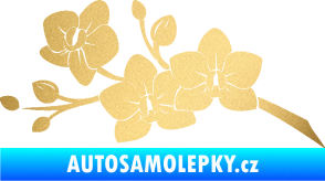 Samolepka Květina dekor 008 levá orchidej zlatá metalíza