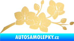 Samolepka Květina dekor 008 pravá orchidej zlatá metalíza