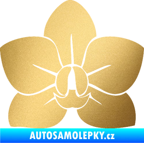Samolepka Květina dekor 023 orchidej květ zlatá metalíza