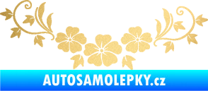 Samolepka Květina dekor 045 levá ibišky zlatá metalíza