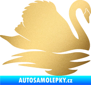 Samolepka Labuť 003 pravá zlatá metalíza