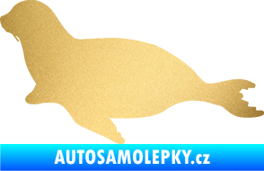 Samolepka Lachtan 001 levá zlatá metalíza