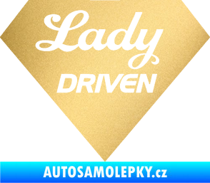 Samolepka Lady driven diamant zlatá metalíza
