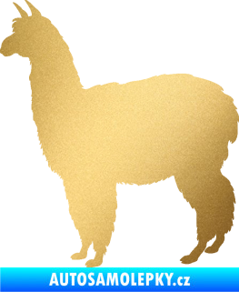Samolepka Lama 002 levá alpaka zlatá metalíza