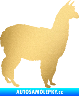 Samolepka Lama 002 pravá alpaka zlatá metalíza