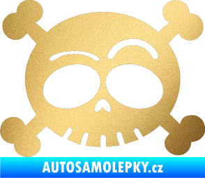 Samolepka Lebka 003 levá zlatá metalíza