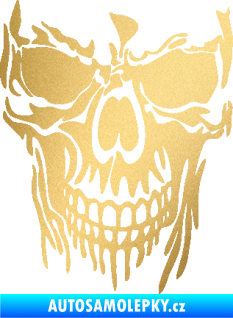 Samolepka Lebka 012 pravá zlatá metalíza