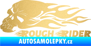 Samolepka Lebka 051 levá rough rider zlatá metalíza