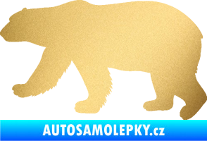 Samolepka Lední medvěd 002 levá zlatá metalíza