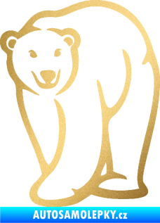 Samolepka Lední medvěd 004 levá zlatá metalíza