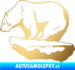Samolepka Lední medvěd levá zlatá metalíza