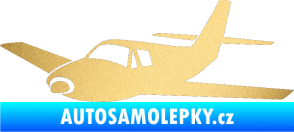 Samolepka Letadlo 001 levá zlatá metalíza