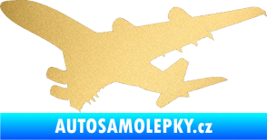 Samolepka Letadlo 002 levá zlatá metalíza
