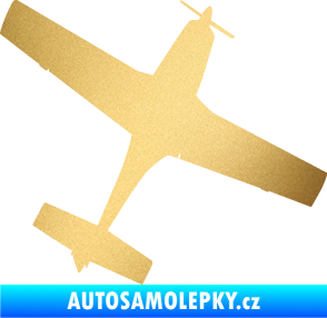 Samolepka Letadlo 003 pravá zlatá metalíza
