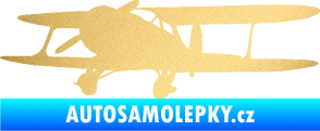 Samolepka Letadlo 006 levá zlatá metalíza