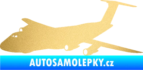 Samolepka Letadlo 008 levá zlatá metalíza