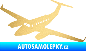 Samolepka Letadlo 010 levá zlatá metalíza