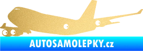 Samolepka Letadlo 012 levá zlatá metalíza