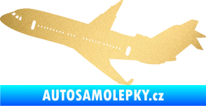 Samolepka Letadlo 013 levá zlatá metalíza