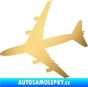 Samolepka letadlo 023 levá Jumbo Jet zlatá metalíza