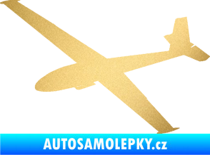 Samolepka Letadlo 025 levá kluzák zlatá metalíza