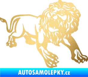 Samolepka Lev 006 pravá zlatá metalíza