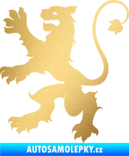 Samolepka Lev heraldika 002 levá zlatá metalíza