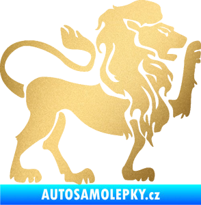 Samolepka Lev zvěrokruh 005 pravá zlatá metalíza