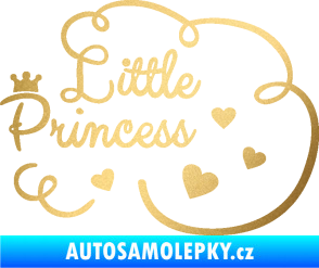 Samolepka Little princess nápis zlatá metalíza