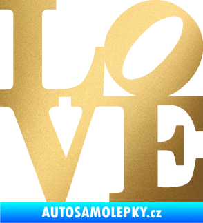 Samolepka Love 003 nápis zlatá metalíza