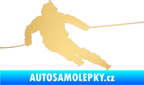 Samolepka Lyžař 015 levá zlatá metalíza