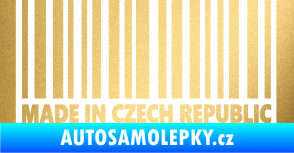 Samolepka Made in Czech republic čárový kód zlatá metalíza