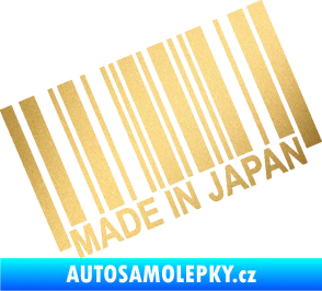 Samolepka Made in Japan 003 čárový kód zlatá metalíza