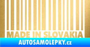 Samolepka Made in Slovakia čárový kód zlatá metalíza