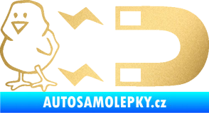 Samolepka Magnet na ptáky levá zlatá metalíza
